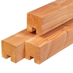 Sleuf/Eindpaal Lariks/Douglas 115x115x3000mm