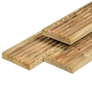 Sample: Vlonderplank ME Grenen Groen Geimpregneerd 28x140mm