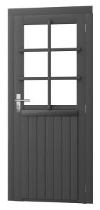 Vuren enkele 6-ruits deur incl kozijn RD 90x201cm antra gesp