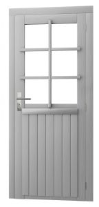 Vuren enkele 6-ruits deur incl kozijn RD 90x201 lichtgr gesp