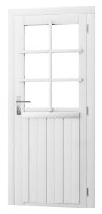 Vuren Enkele 6-ruits Deur RD 90x201cm wit gesp