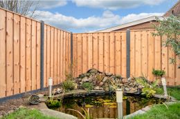 Tuinscherm Casablanca 180x180cm Red Class Wood Geschaafd RVS